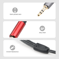 Kabel Splitter Y Stereo Coaxial 3.3FT 1M 3.5mm 1/8 inci TRS ke 2 x 6.35mm 1/4 inci TS untuk Speaker & Mikrofon Amplifier Gitar