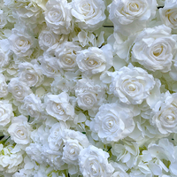 Sunwedding sutra putih mawar dan Hydrangea bunga buatan dinding elegan dekorasi latar belakang pernikahan