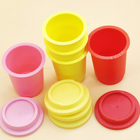 Capsules de café de bureau de couleurs variées, en PLA à paroi simple, différentes tailles, emballage plastique