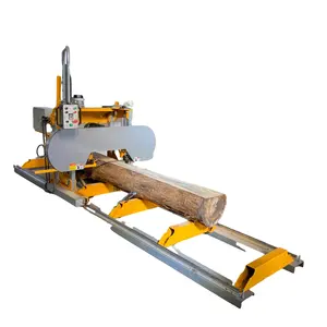 Mesin gergaji pita Horizontal pemotong Log otomatis untuk gergaji portabel Log kayu