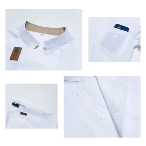 سترة طاهي للجنسين من البوليستر المحبوك، قميص مطبخ صيفي، زي موحد للفنادق والمطاعم وخدمات الطعام، ملابس عمل للمخابز - Product Image 6