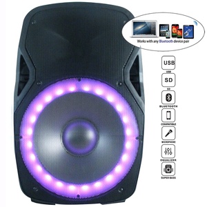 15 "1000W Audio professionale alimentato Karaoke TWS altoparlante festa illuminazione a LED + supporto + microfono-batteria Mic Bocina Parlante - Product Image 5