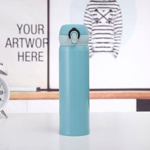 Bouteille d'eau sport 450 ml, double paroi, isolée sous vide, en acier inoxydable, gourde à bulles, portable - Product Image 2