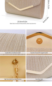 Factory Wholesale Elegant Envelope <b>Clutch</b> Purse Women's Flap Handbags Glitter Ruched Evening Bag for <b>Wedding</b> Prom Party - Product Image 6