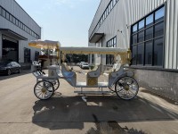 4 carrosses à chevaux de style mariage pour visites touristiques en parc, à vendre, véhicule à roues tirées, chariot rétro