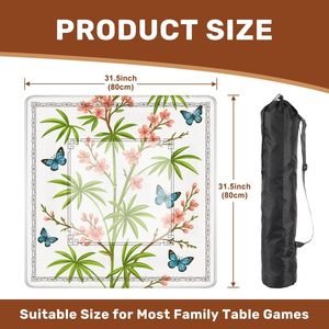 31,5 "x 31,5" antideslizante reductor de ruido Floral japonés Mahjong Mat cubierta colorida dibujada a mano para juegos de dominó novedades de fiesta - Product Image 2