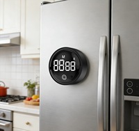 Nouveau minuteur numérique rotatif intelligent à commande vocale, fixation magnétique, en ABS, avec alertes, pour cuisine, affichage visible