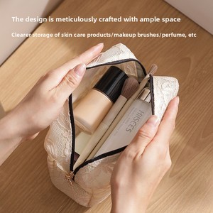Bolsa de Cosméticos de Lujo con Diseño Floral de Encaje, Bolso de Mano para la Noche, Bolsa de Aseo Portátil, Organizador de Viaje, Bolsa de Maquillaje - Product Image 3