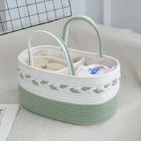 Boho tissé à la main couche Caddy organisateur grand coton corde pépinière bébé panier table à langer organisateur pour bébé couche maman sac