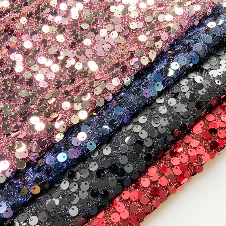 Shaoxing textile-tela bordada de lentejuelas de sirena, lurex, cambio de color brillante, S-10619A