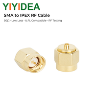 Adaptador Coaxial RF Tipo SMA Macho a Conector U.FL de 1ª y 2ª Generación, Cable de Prueba Recto de Latón