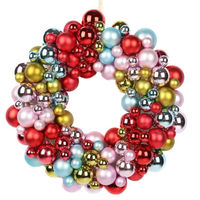 Guirlande Fournitures En Gros De Noël Coloré Boules Brillantes Guirlande 45cm Anneau En Plastique Boule De Noël Guirlande De Fleurs De Mariage Guirlande