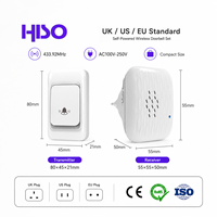 Kit de sonnette sans fil écologique sans batterie, émetteur à énergie cinétique, 3 niveaux de volume, récepteur alimenté par courant alternatif, sonnette intelligente