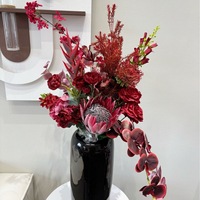 Bouquet artificiel de 15 pièces noué à la main, accessoire de photographie, décoration de vase, arrangements floraux en soie, style de scène, 3D doux