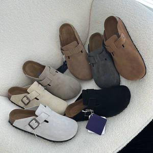 Birken London Pantoufles en cuir de vachette Sandales orthopédiques en liège pour femmes hommes Anti-glissant Caractéristique Semelle intérieure en liège pour les saisons printemps et été - Product Image 3