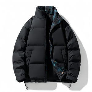 Giacca Imbottita da Uomo Personalizzabile, Ispessita e Antivento per l'Inverno, Design Caldo e Alla Moda con Colletto Alto - Product Image 3