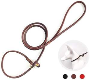 Correa de Tracción para Perros QbellPet, de Cuero Genuino Enrollado, para Entrenamiento, Paseo, Collar de Exhibición, Cadena de P, Correa - Product Image 5