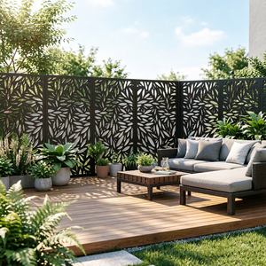 Panel Divisor <span class=keywords><strong>de</strong></span> Jardín WPC para Exteriores, Separador <span class=keywords><strong>de</strong></span> Espacios con Diseño Decorativo, Resistente a <span class=keywords><strong>la</strong></span> Intemperie y Fácil <span class=keywords><strong>de</strong></span> Montar - Product Image 5