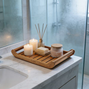내구성 있는 손잡이가 있는 나무 서빙 트레이 - 침대에서 아침 식사 및 주방 보관을 위한 쉽게 청소할 수 있는 슬랫 플래터 - Product Image 3