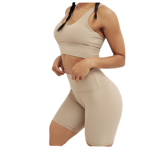 Shorts Deportivos de Cintura Alta para Mujer, Color Sólido, Tejido de Spandex y Poliéster, Transpirables, Cintura Elástica, Ajuste Ceñido, Ropa Deportiva - Product Image 2