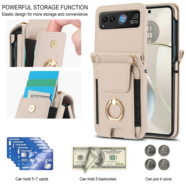 Multifunctional Shockproof Classical Folding Mobile Phone for Samsung Galaxy Z Flip 3/4/5/6 &Moto Razr 40/50 ultra Phone Cover