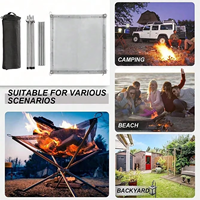 Foyers d'extérieur Support de feu de camp pliant d'extérieur Brûleur de feu en acier inoxydable Support pratique Support de filet de camping pour barbecue