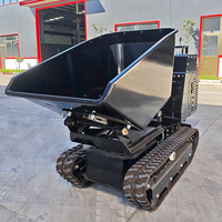 Mini-dumper sur chenilles hydraulique diesel de 1200 kg, mini-dumper tout-terrain à déchargement automatique pour ferme et jardin