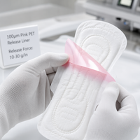 Película de Silicona PET Rosa Tensfilm de 100um, 10-30g/in, para Higiene Femenina y Pañales para Bebés