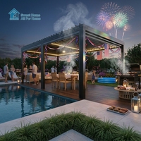 Pergola motorisée en aluminium à lames orientables Sweet Home, auvent rétractable bioclimatique pour extérieur, gazebo imperméable avec protection UV
