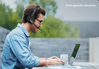 Casque filaire Yealink BH70 ultra-léger à 3 micros avec ANC, longue autonomie, charge rapide, certification Teams