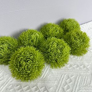 Tête de fleur d'œillet artificiel vert Meng Jie 10 cm, boule pointue, décoration pour la maison, salon, arrangement de bureau - Product Image 4