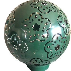 Sphère paysagère en acier inoxydable poli, sculpture de jardin extérieure, décoration moderne, forme irrégulière, art autoportant - Product Image 5