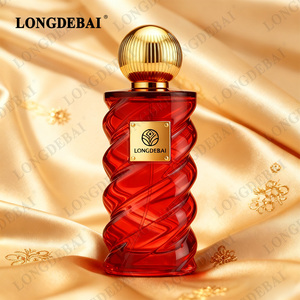 Custom Luxury Unique Shape Amber Empty Perfume <b>Bottle</b> 50ml 100ml <b>200ml</b> Crimp Glass Perfume <b>Bottle</b> with Zamac Gold Cap - Product Image 4
