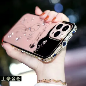 Per iPhone X XR XS Max custodia Bling Diamond Bumper Case per iPhone 11 12 13 Pro Max 8 7 6 Plus custodia Glitter strass cornice in metallo