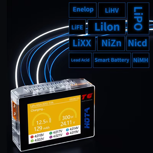 HOTA <span class=keywords><strong>T6</strong></span> 300W 15A Akkuladegerät LiHv Lipo NiMh Li-Ion Ni-Cd Digitales RC-Ladegerät 1-6S Lipo Balance-Ladegerät Entladegerät - Product Image 5