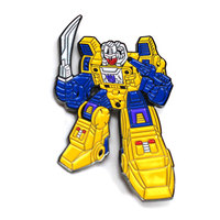 Nueva figura de acción, modelo de Robot transformado, Pin esmaltado, pines personalizados de fundición a presión, insignias con logotipo de Metal