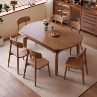 Table à manger moderne de haute qualité entièrement en bois massif, 6 places, table à manger luxueuse à vendre, table de salle à manger minimaliste pour la maison