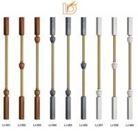 Prix de gros Luxe Haute Qualité Gris Décoré Sq. Balustre d'escalier en bois et métal de 35 mm pour rampe intérieure
