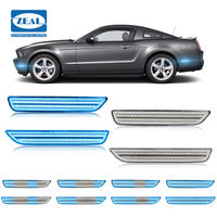 Lampu Sein Samping LED Sequential Flowing Auto untuk Ford Mustang 2010 2014 Lensa Bening Warna Biru Es AR3Z 15A201 2 Pcs