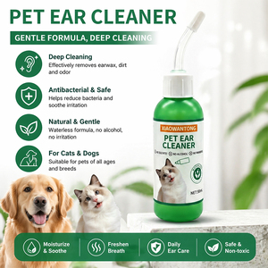 Nettoyant Auriculaire Bio-Enzymatique Doux Sans Alcool Anti-Odeur pour Animaux de Compagnie Marque Blanche – Gouttes Auriculaires pour Chiens et Solution <span class=keywords><strong>Traitement</strong></span> Anti-Acariens pour Chats - Product Image 4