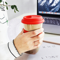 Bouteille d'eau réutilisable en balle de riz OEM, gobelets écologiques 280 ml, tasses à café biodégradables
