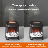 Diffuseur d'arômes à flamme simulée de style nouveau, alimenté par USB, 0,5 L, en plastique, éclairage ambiant coloré, télécommande, bureau, hôtel, 1 an