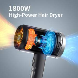 Ionic <strong>Hair</strong> <strong>Dryer</strong> with Diffuser, Powerful 1800W Blow <strong>Dryer</strong> for Women &amp; Men, Fast-Drying <strong>Hair</strong> <strong>Dryer</strong> with Nozzle for Home, Salon - Product Image 4