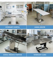 Table d'opération vétérinaire électrique en acier inoxydable avec plateau à instruments et support de perfusion IV pour clinique vétérinaire et chirurgie des petits animaux