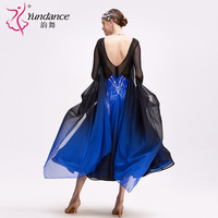 B-24213 nouvelle couleur arrivée International Standard robe de danse de salon de haute qualité noir bleu Ombré en mousseline de soie robe de danse de salon