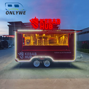 Onlywe Food Truck Mobile per Gelati e Caffè, Chiosco da Mercato per Aree Panoramiche, Bar Mobile da Esterno, Rimorchio per Fast Food - Product Image 4
