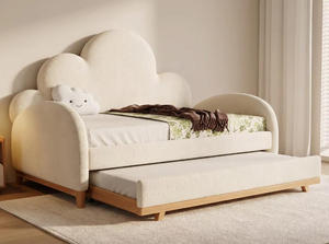 <span class=keywords><strong>Lit</strong></span> d'appoint en bois extensible en forme <span class=keywords><strong>de</strong></span> nuage avec rangement, écologique, taille personnalisée, design moderne, rembourré pour la sécurité des enfants - Product Image 4