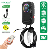 E-mingze Nouvelle Tendance 32A/7KW Type2/GBT/Type1/Prise Tesla Chargeur AC Mural Monophasé Mode 3 Convivial pour Recharge de Véhicules Électriques