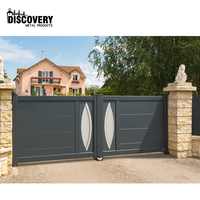 Porte en aluminium gris foncé style moderne porte de maison double portail noir de porte de banlieue maison pour la maison