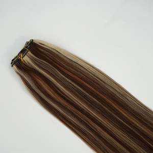 Extensions de cheveux brésiliens Remy vierges, qualité 10A, 100% cuticules alignées, lisses et soyeuses, double trame machine, 100g, 16 pouces, Amygirl - Product Image 6